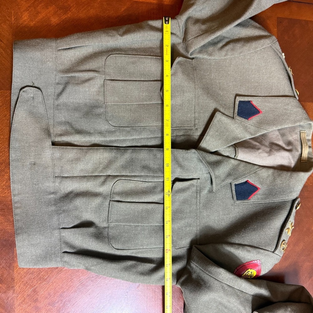 Vintage 1976 Belgian Military Wool Jacket Size 20E 4X Original Insignia - Picture 10 of 16